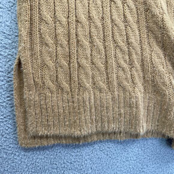 Soft Cable Knit Sweater Womens Small Oversized Tunic Fuzzy Fall Winter Warm Cozy - Picture 5 of 9